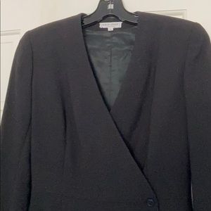 Giorgio Armani vintage black front wrap coat dress